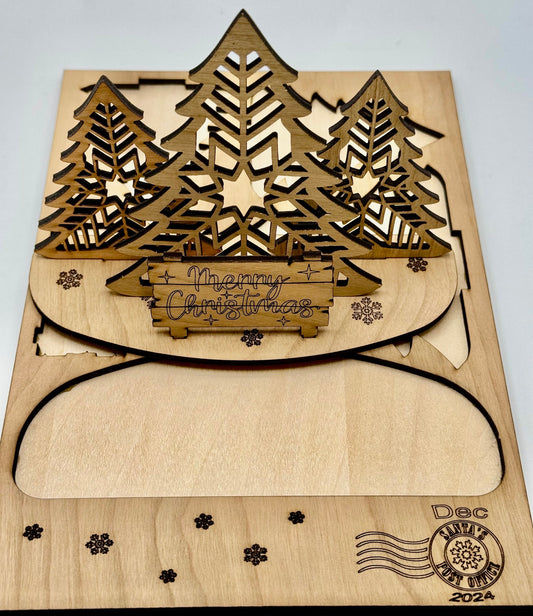 Personalized Christmas Card keepsake gift 3D popup Christmas card a memorable Christmas gift Christmas Tree Decor natural wood easy to store