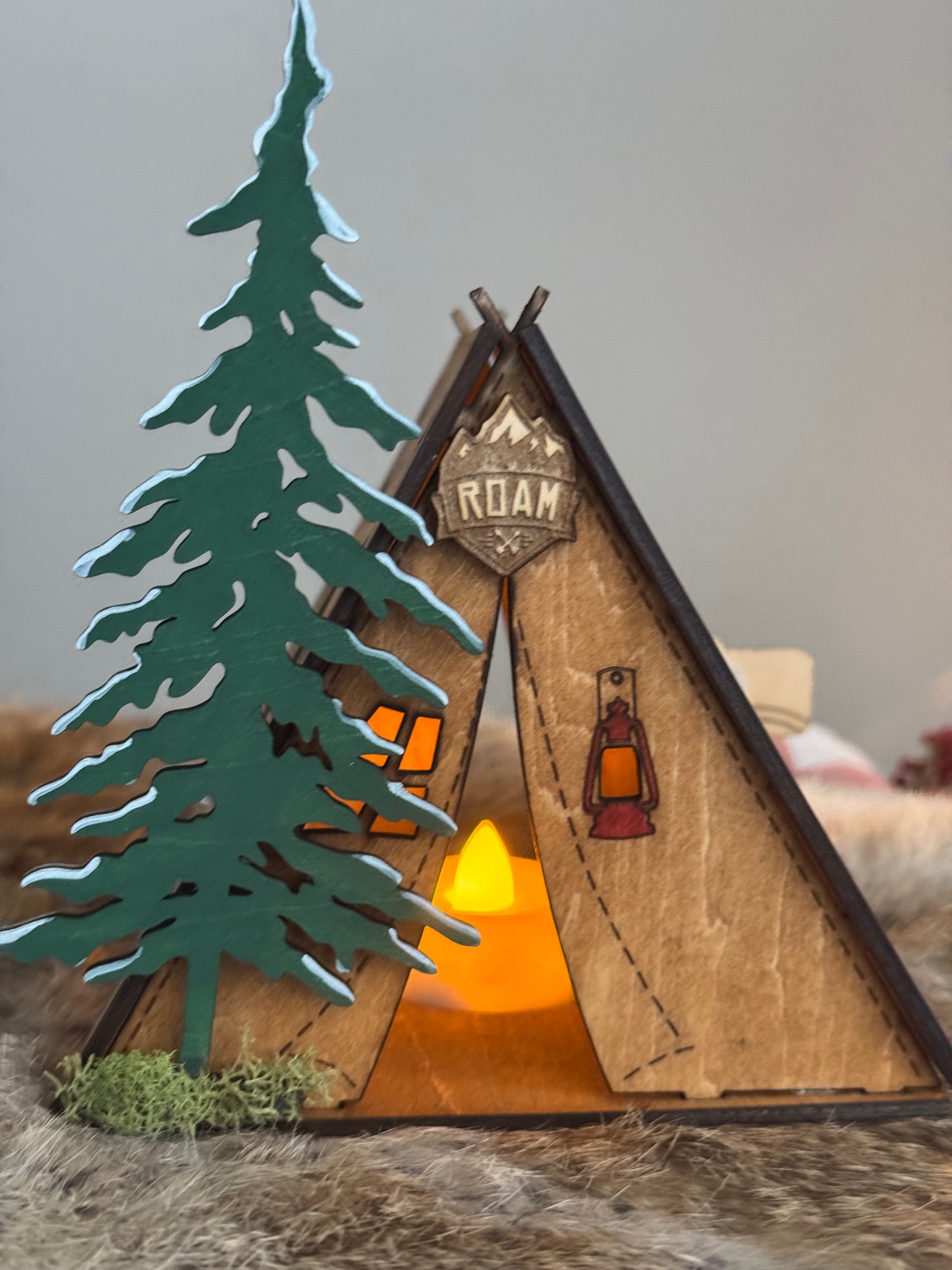 Personalized National Park Themed wooden Tent Night Light, keepsake Unique gift Wedding Showers
