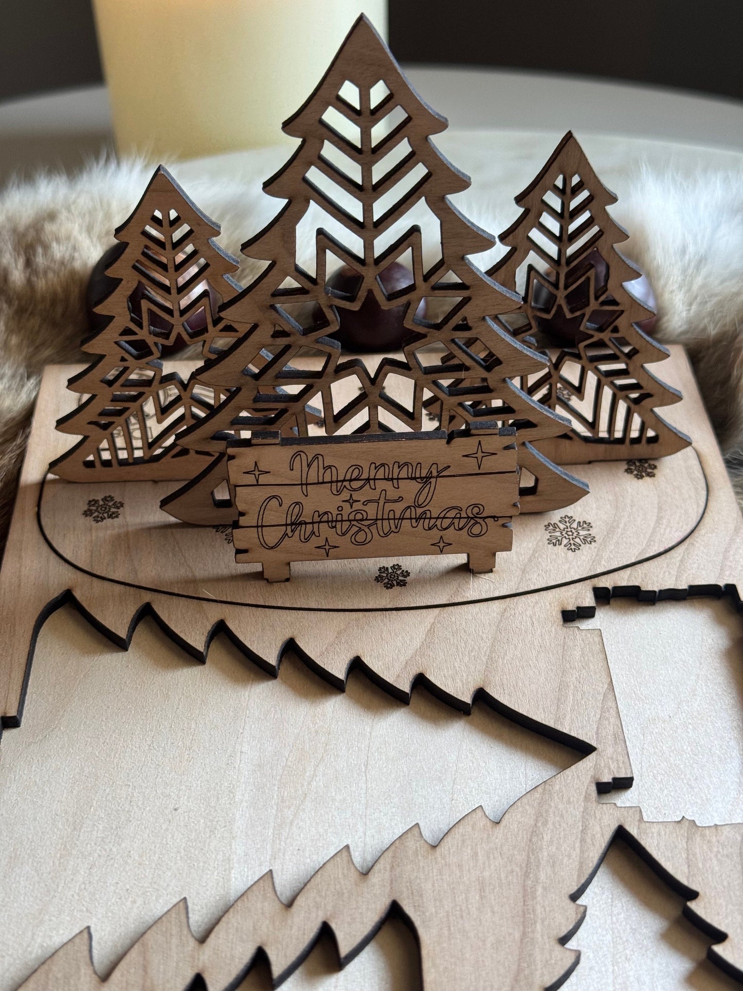 Personalized Christmas Card keepsake gift 3D popup Christmas card a memorable Christmas gift Christmas Tree Decor natural wood easy to store