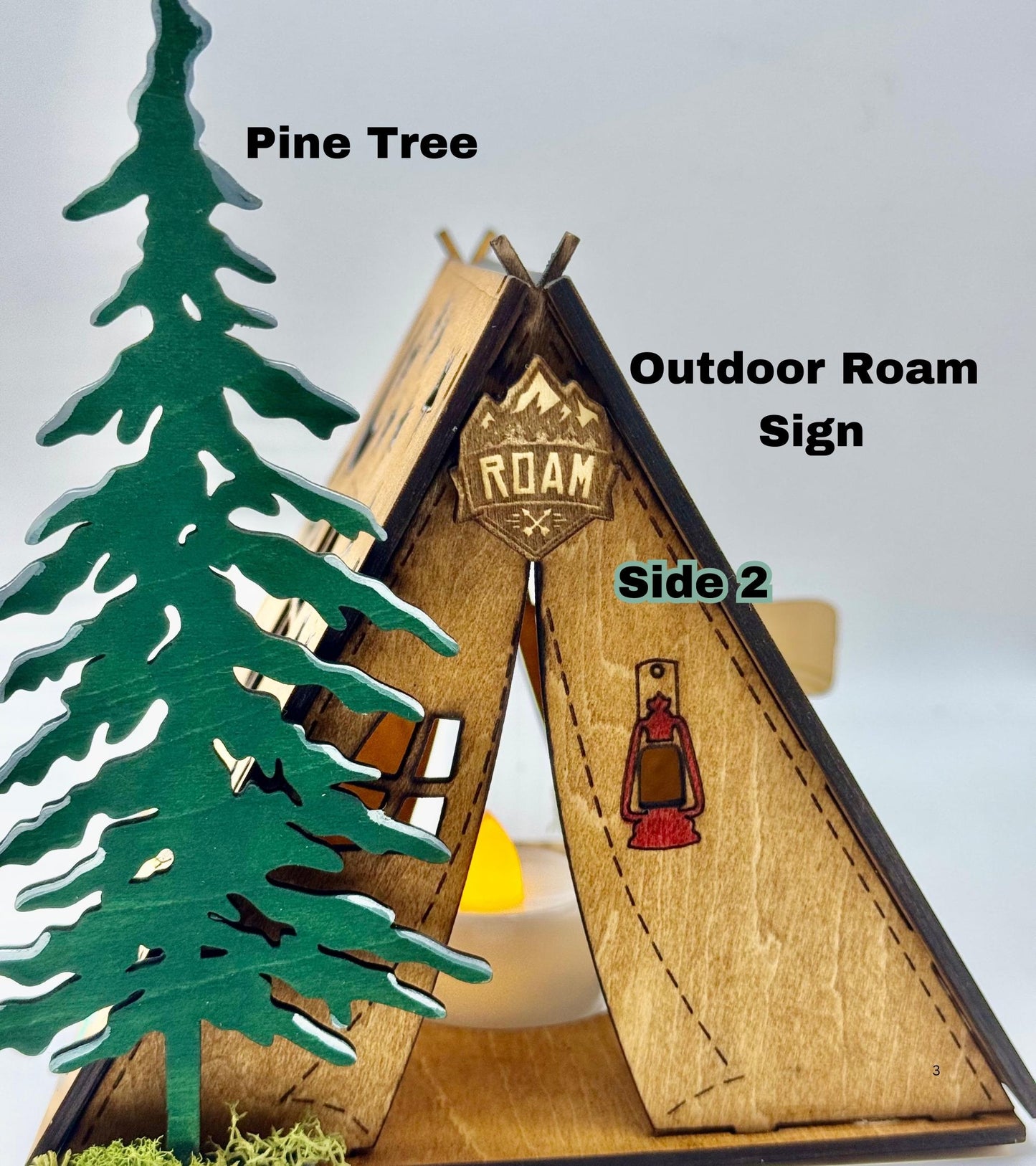 Personalized wooden Tent Night Light Unique memorable keepsake gift family name camping Anniversary gift fathers Day gift Rustic Home Decor